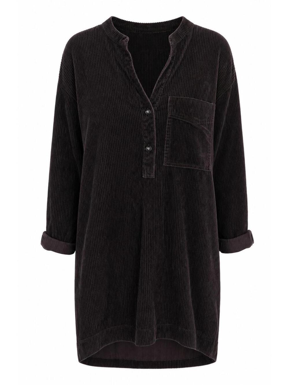 Everlane Corduroy Women Mini Dress Organic Cotton Chocolate Brown Pockets L
